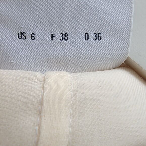 akris women's wool blend blazer 6 pockets long sleeve cream office careers - Picture 8 of 8